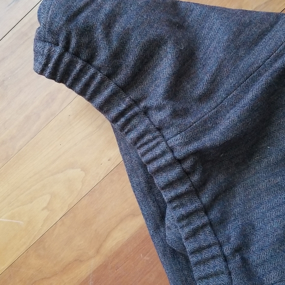 Vintage GREGOR 100% Wool Trousers High Rise Chocolate Herringbone 10 - Picture 5 of 6